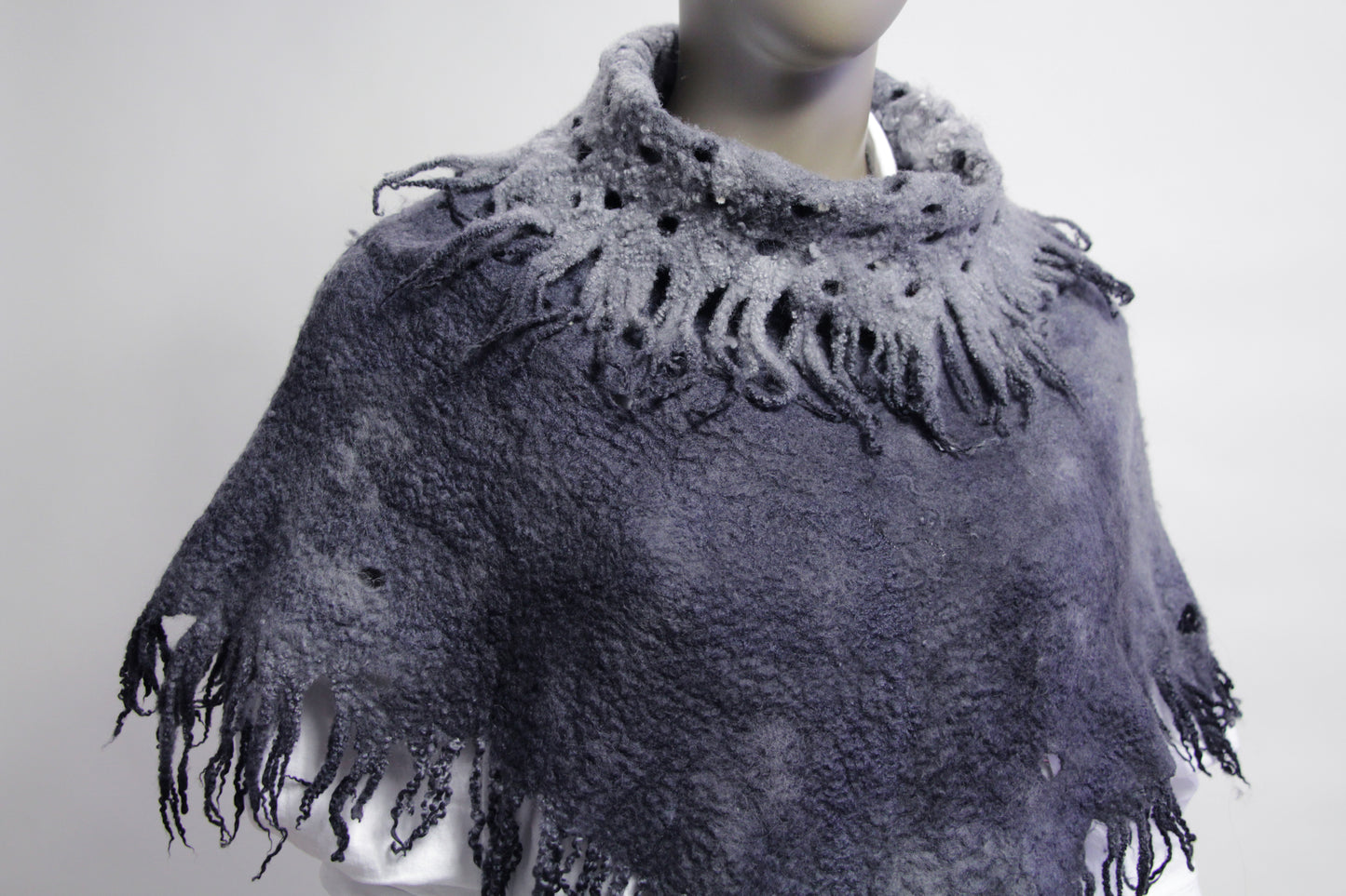 Graphite Reversible Poncho Vest