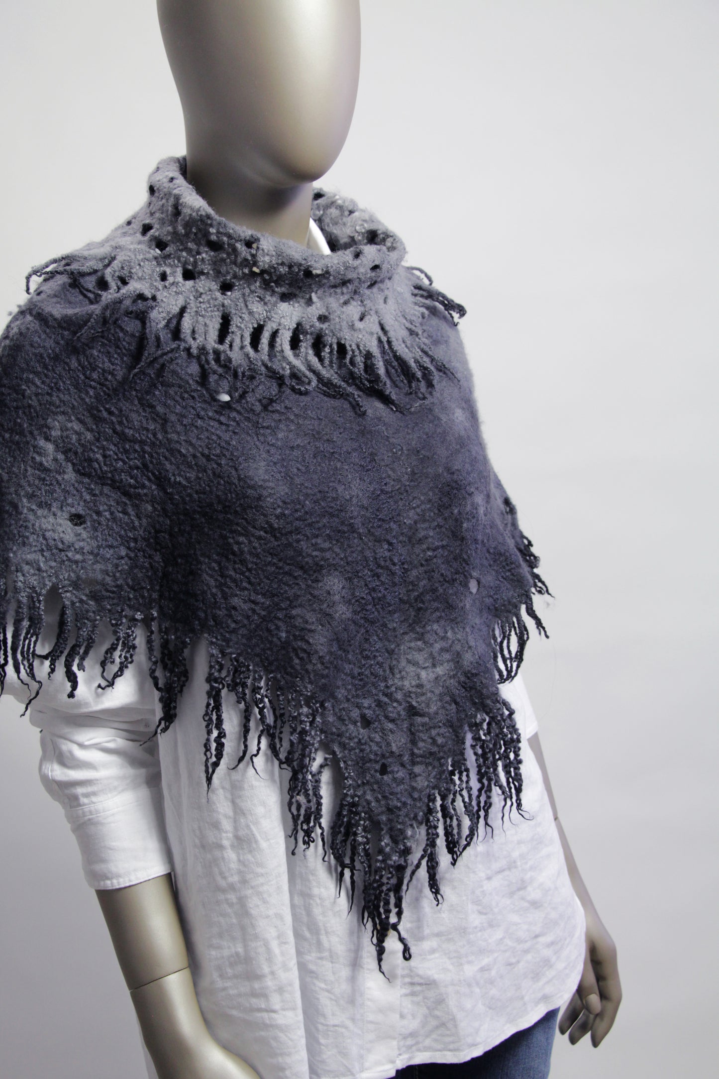 Graphite Reversible Poncho Vest