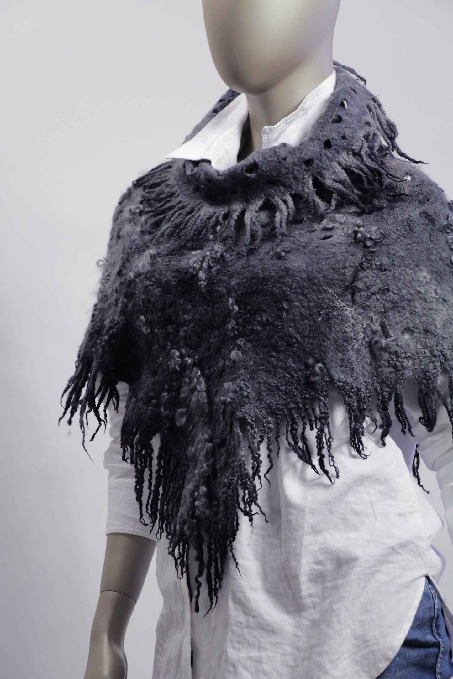 Graphite Reversible Poncho Vest