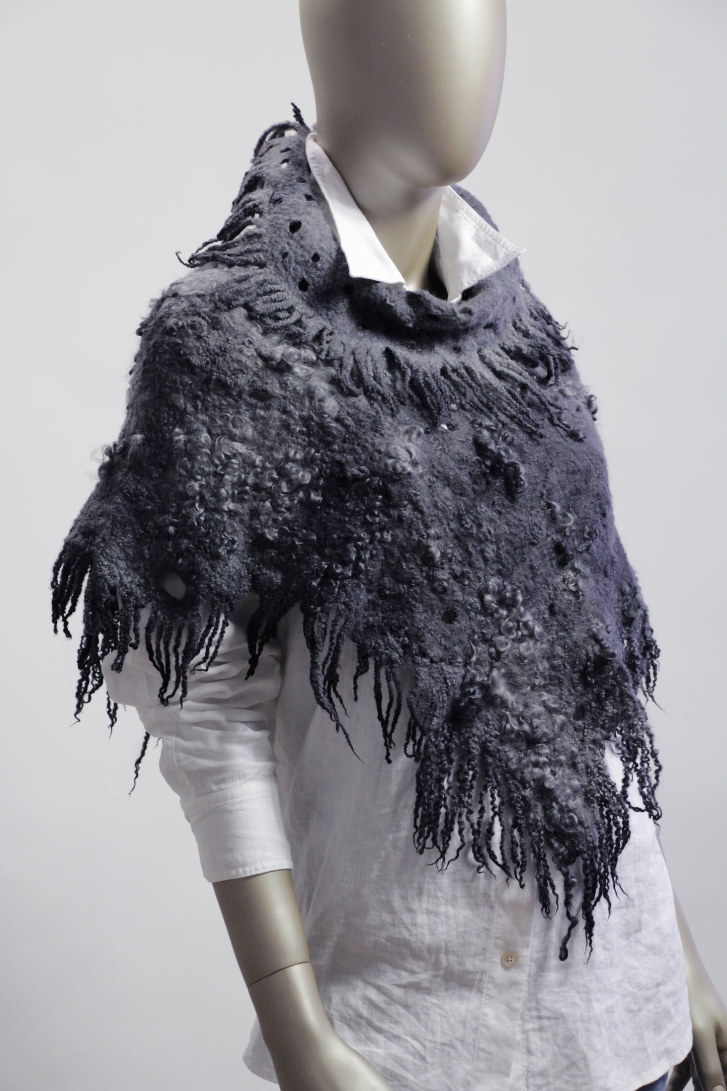 Graphite Reversible Poncho Vest