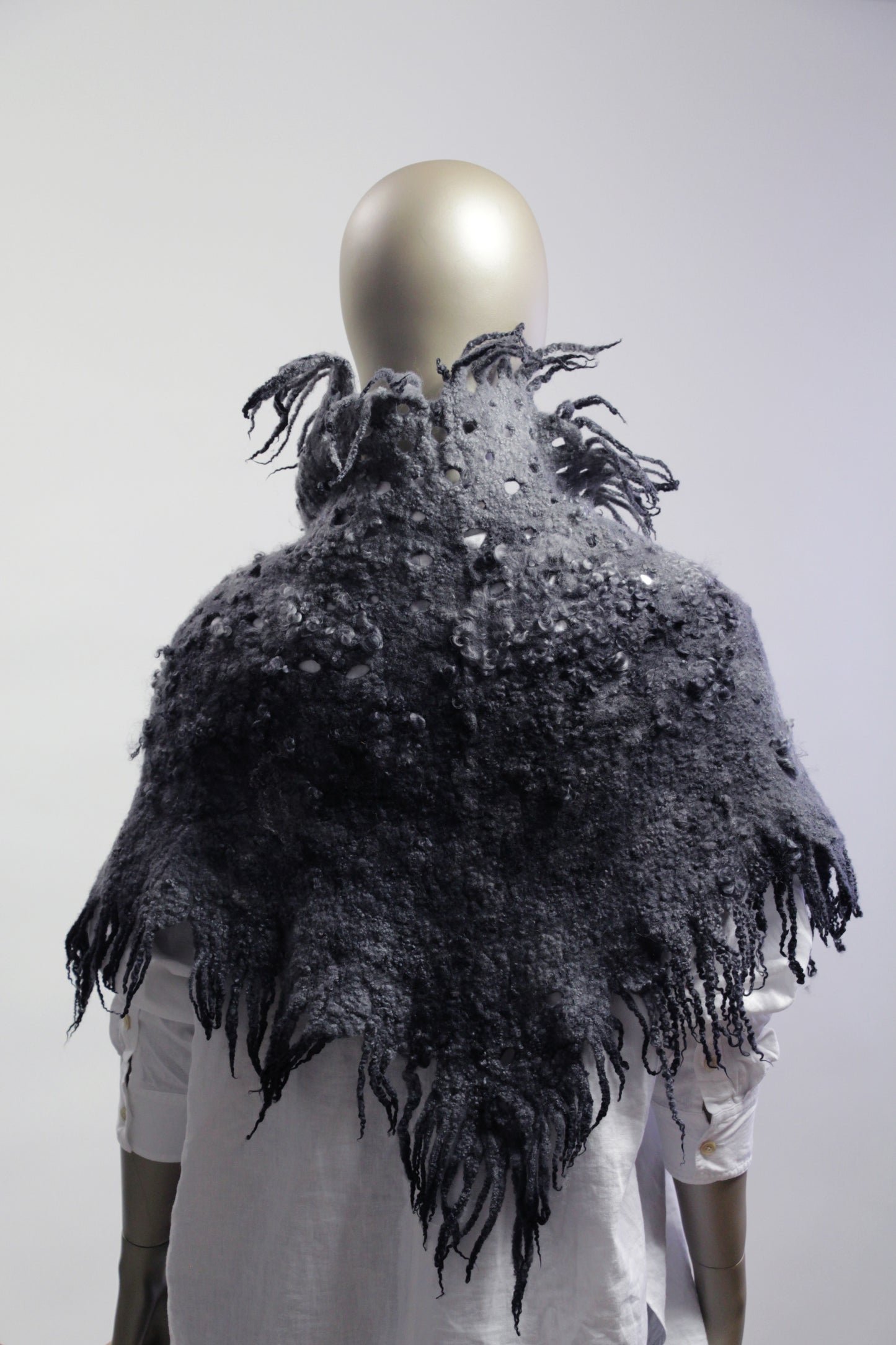 Graphite Reversible Poncho Vest