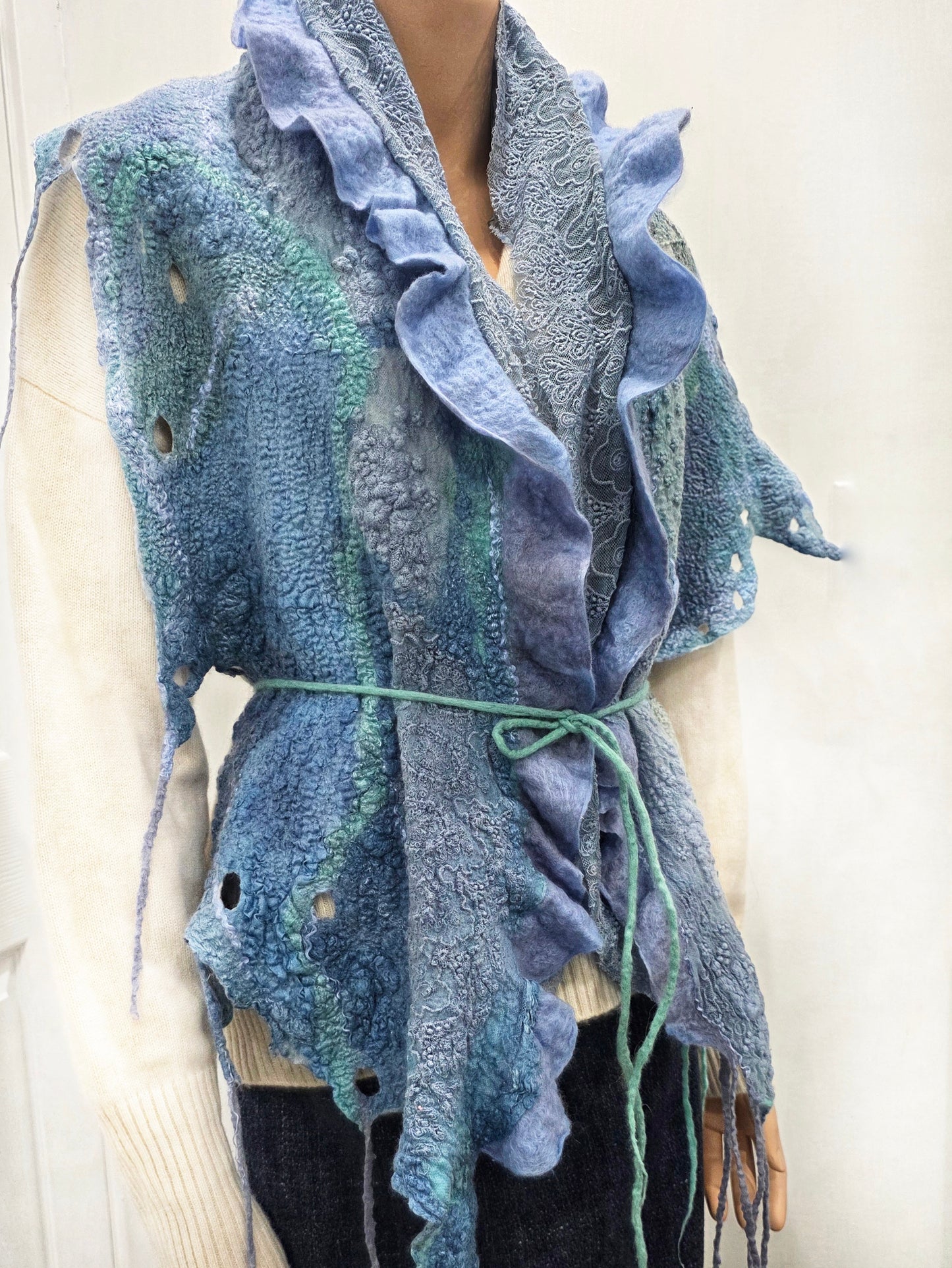 Transforming scarf "Colors of the Sea" (vest)