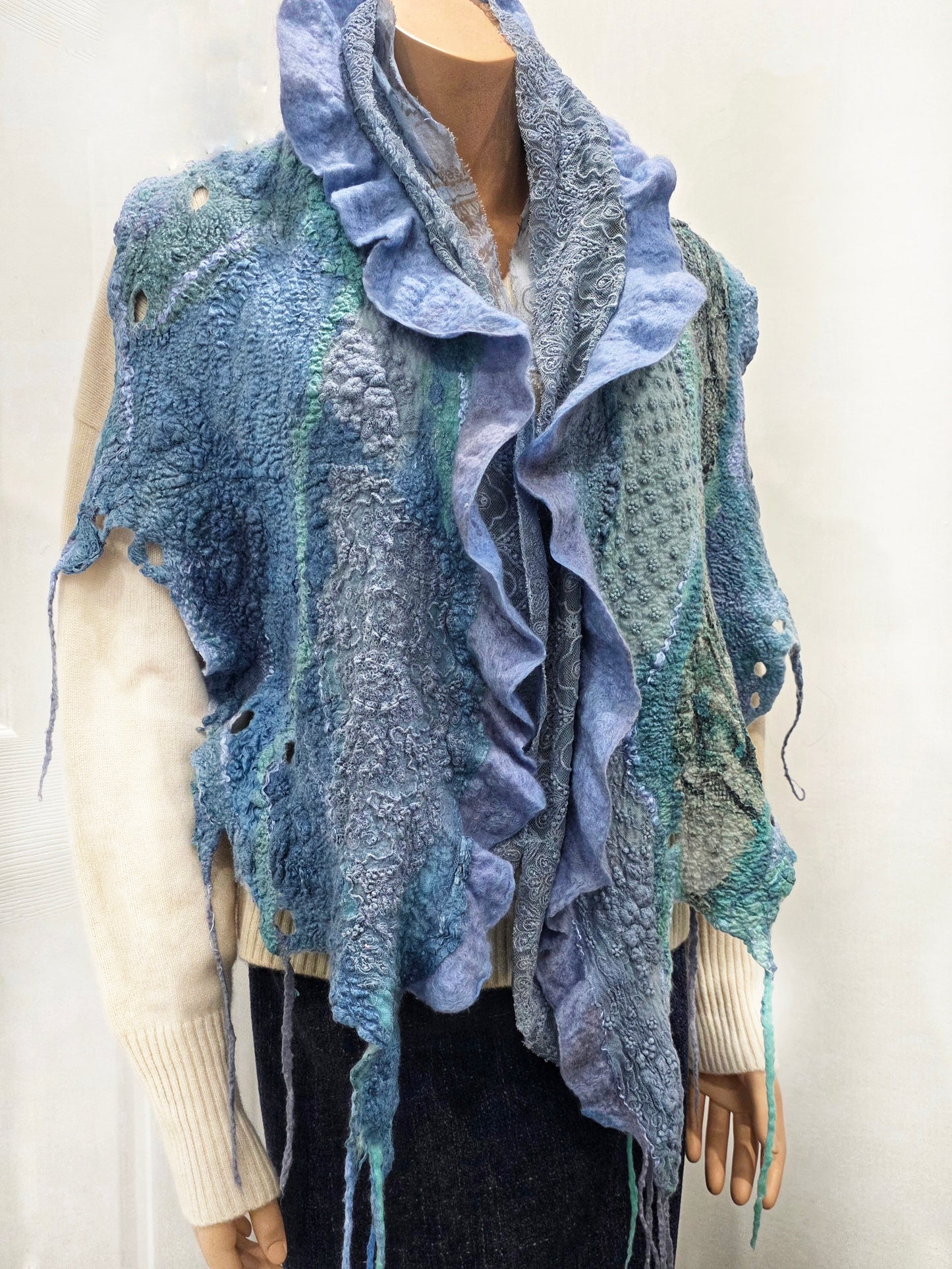 Transforming scarf "Colors of the Sea" (vest)