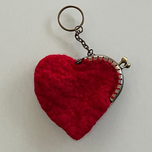 Heart Clasp Bag with Keyring