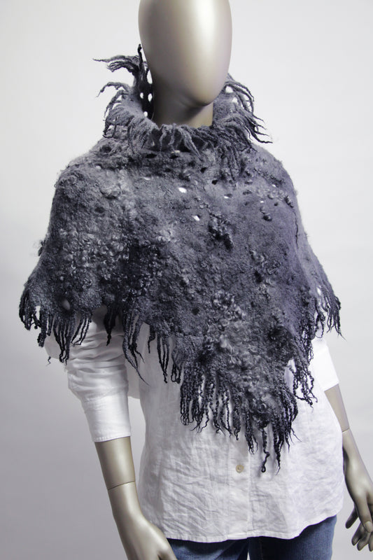 Graphite Reversible Poncho Vest